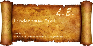 Lindenbaum Etel névjegykártya